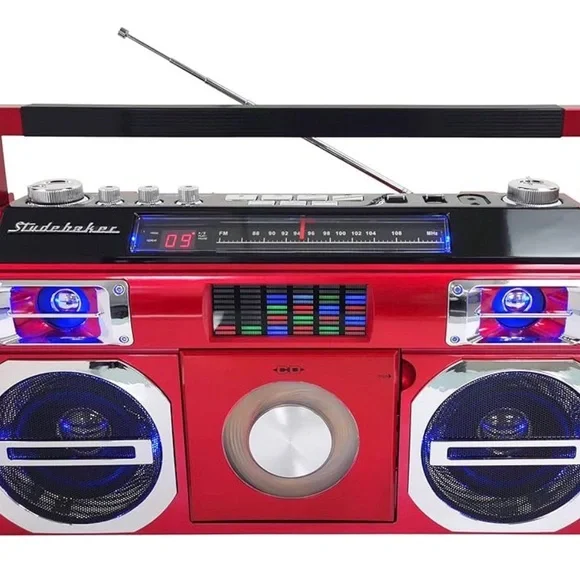 Studebaker 80’s Retro Street Bluetooth Boom Box- Red . New In Box - Never Opened - Picture 6 of 12